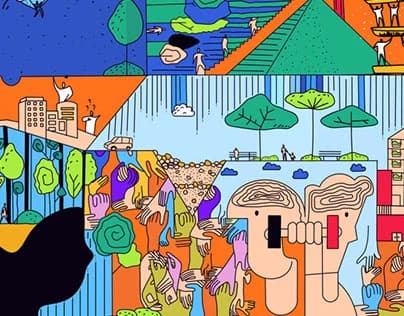 Carteles ilustrados: el valor del trabajo en equipo