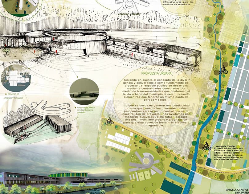 Lamina Arquitectonica Proyecto Colegio la Ceja Antq.