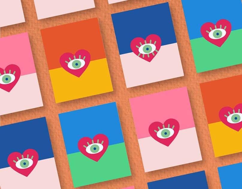 Postcard ojo mágico corazón