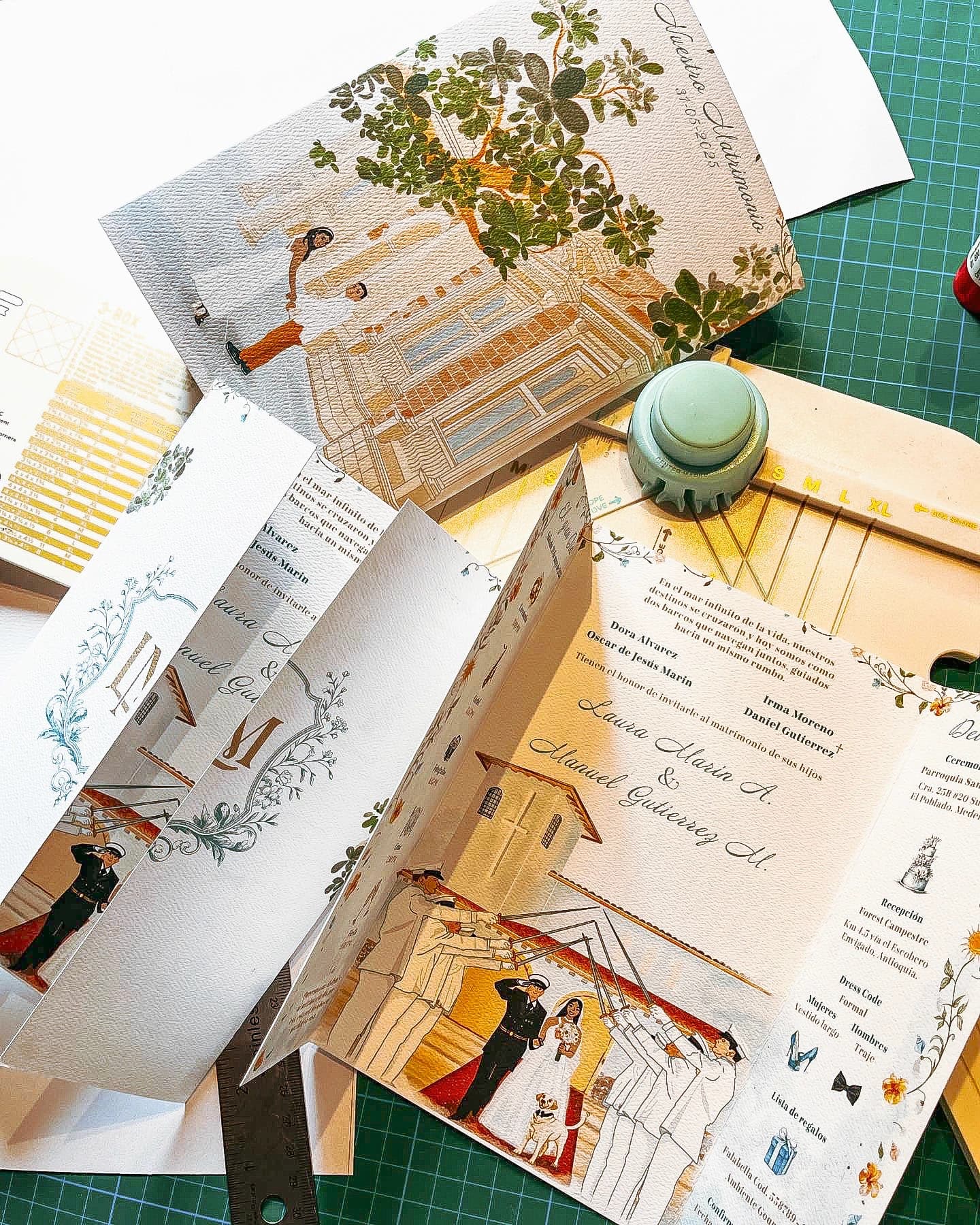 Invitación de boda ilustrada: Un mar de colores, imagen 4