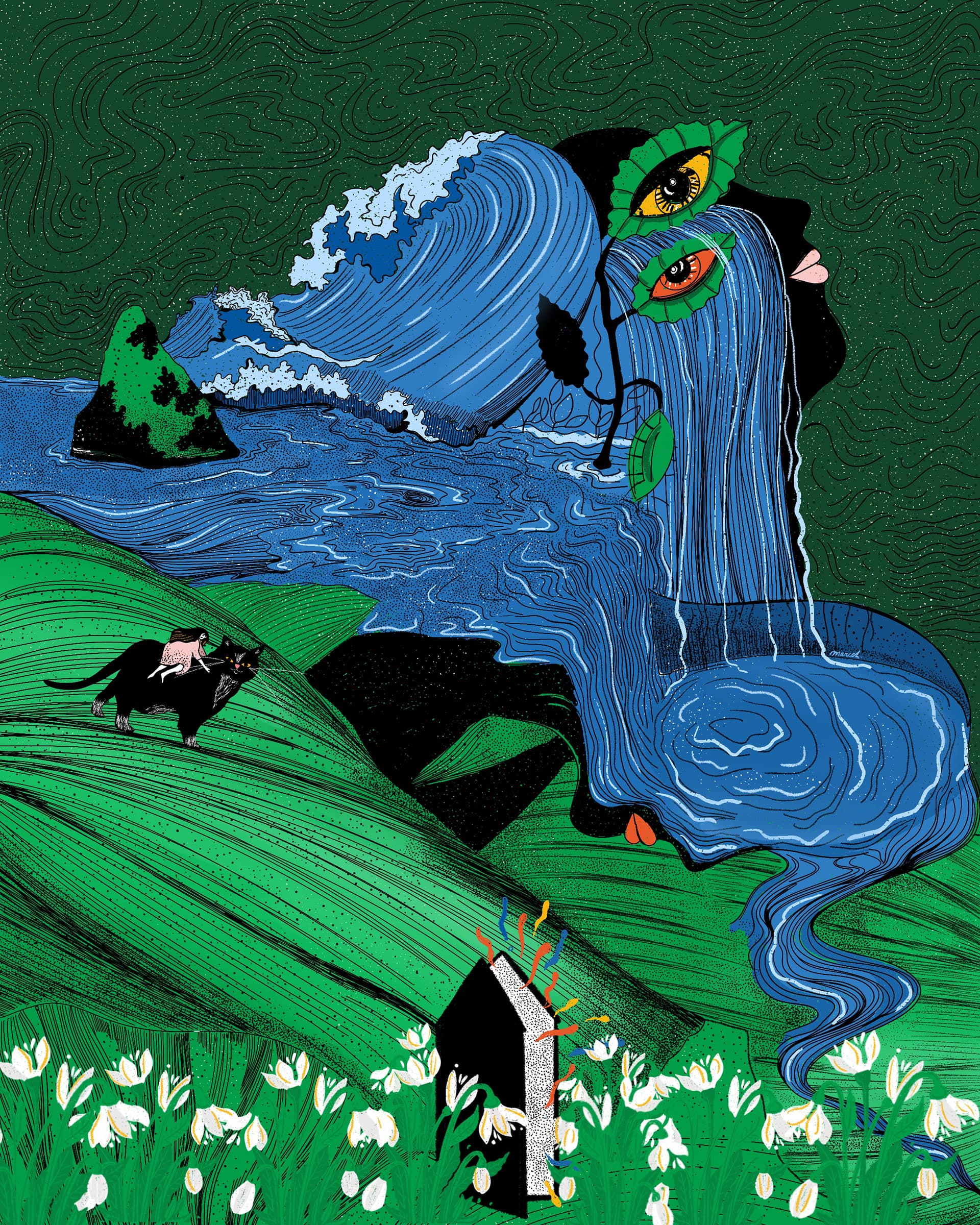 Ilustración Mar adentro, océano profundo, imagen 4