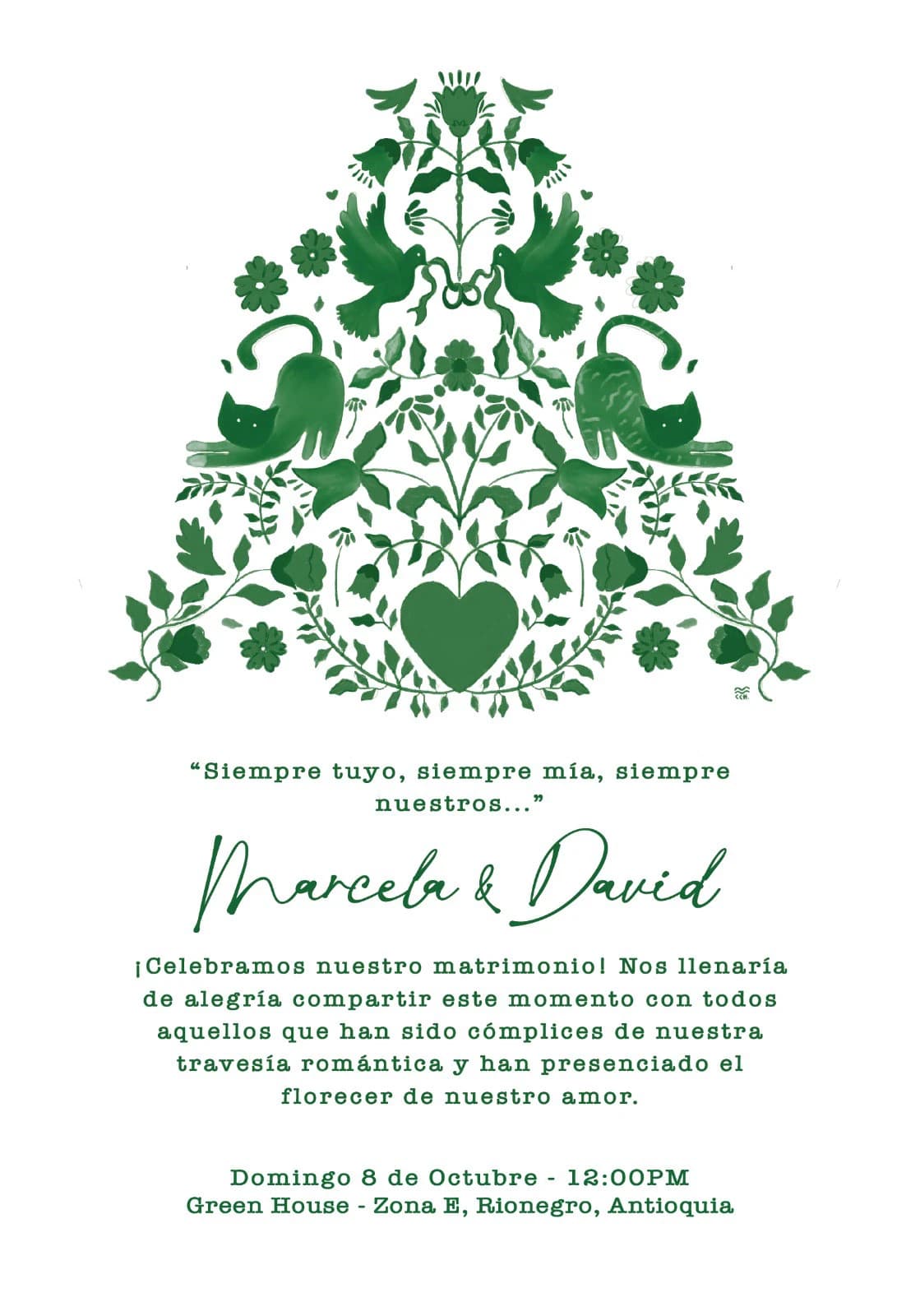 Diseño gráfico para boda tarjeta M&D, imagen 4