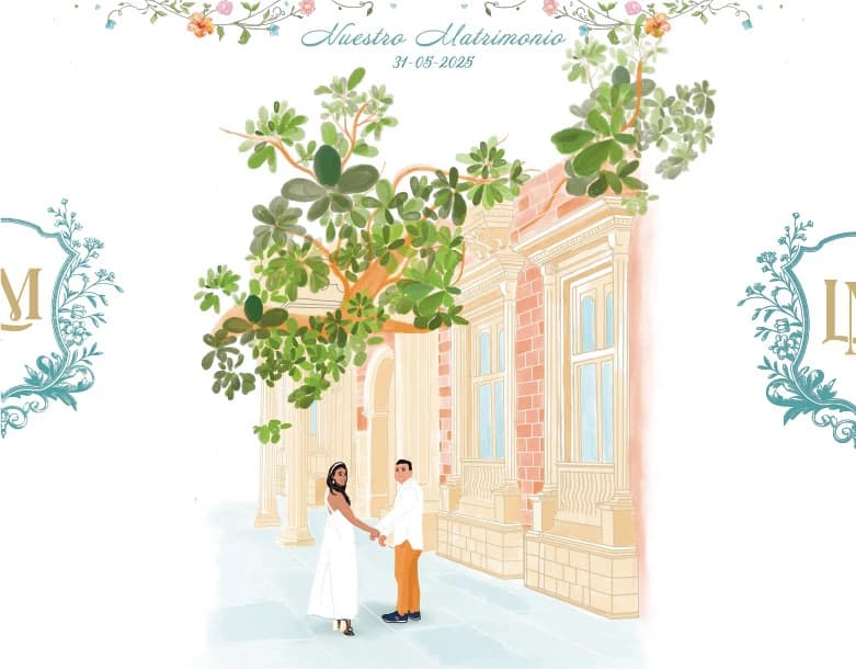 Invitación de boda ilustrada: Un mar de colores, imagen 1